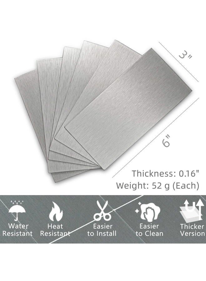 Crystiles 40-Pack 3"x6" Brushed Aluminum Peel and Stick Tile Backsplash Panels - Image 3