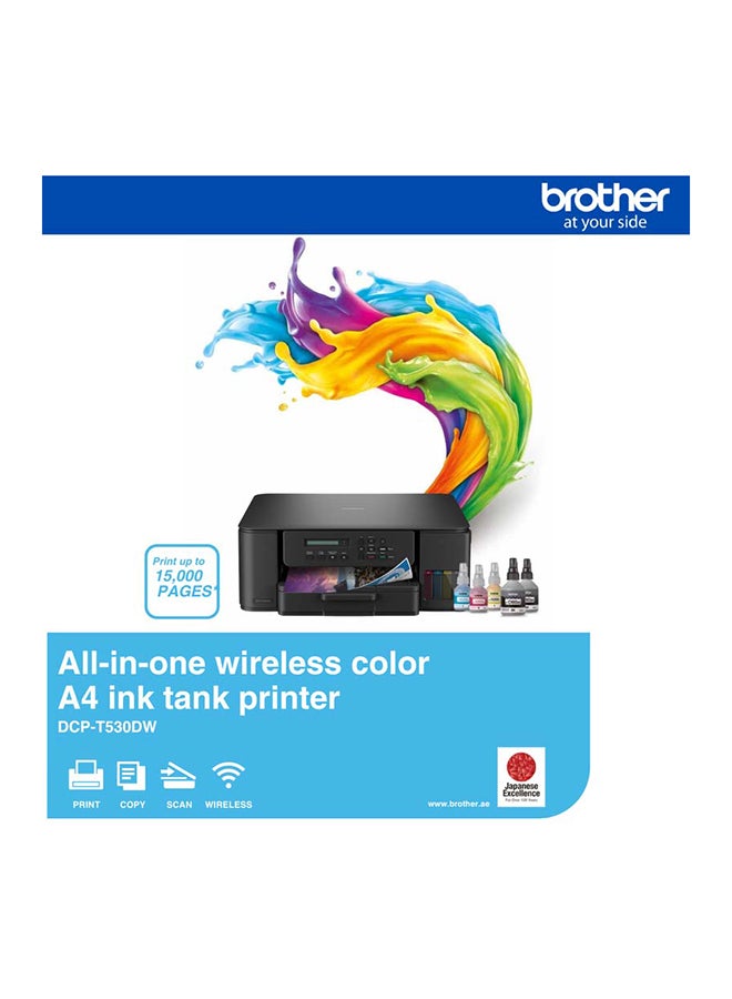 brother DCP-T530DW – Wireless All-in-One Ink Tank Printer With Duplex And Mobile Printing - Black - Image 3