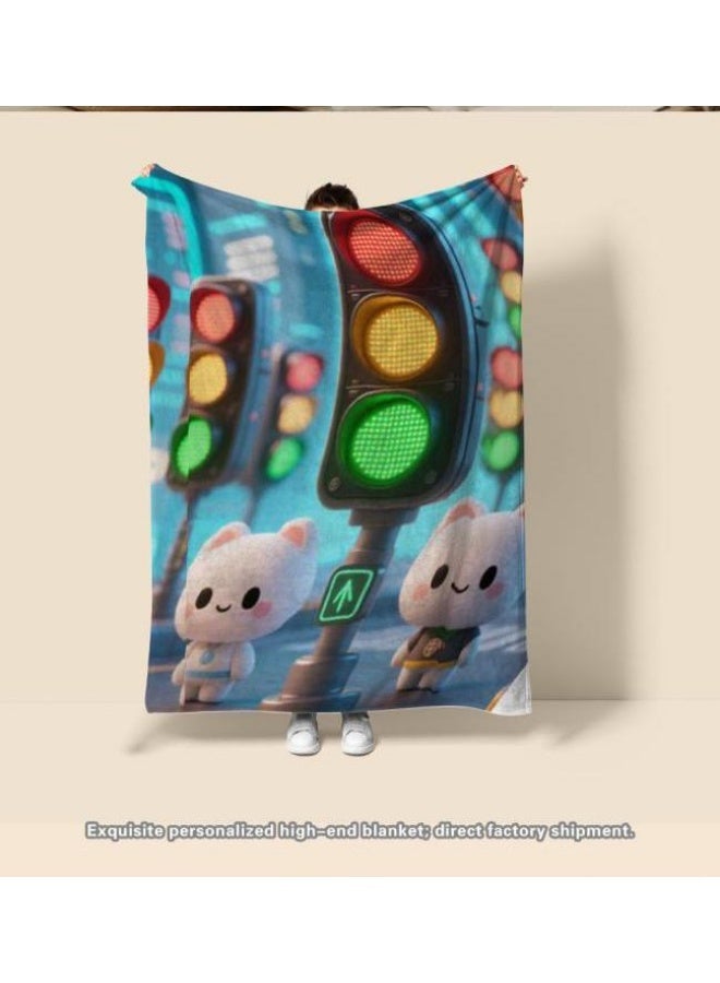 عام بطانية رقيقة من الفانيلا الكرتونية للأطفال والرضع (دافئة ومريحة، ومناسبة للنوم والألعاب) 70 سم * 100 سم - Image 1