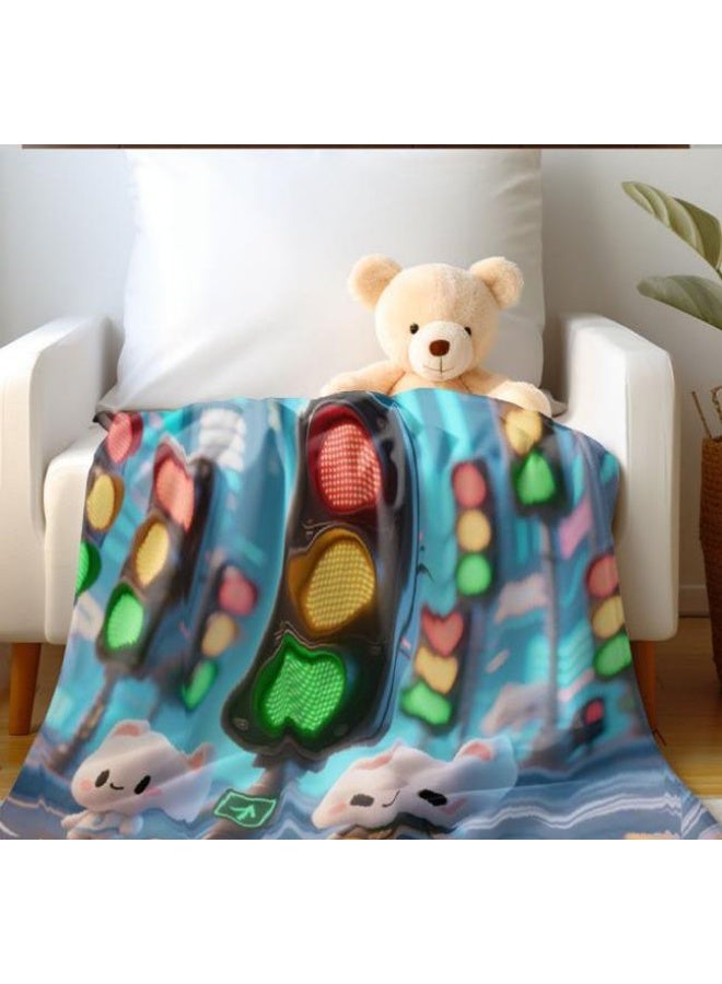 عام بطانية رقيقة من الفانيلا الكرتونية للأطفال والرضع (دافئة ومريحة، ومناسبة للنوم والألعاب) 70 سم * 100 سم - Image 5