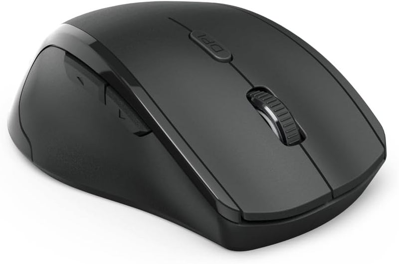 Hama Left-Handed Riano Ergonomic Wireless Mouse 2.4GHz, 1600 DPI Mouse for Left Hand, USB Receiver, Anti-Slip Grip for PC/Laptop Windows - Black - Image 1