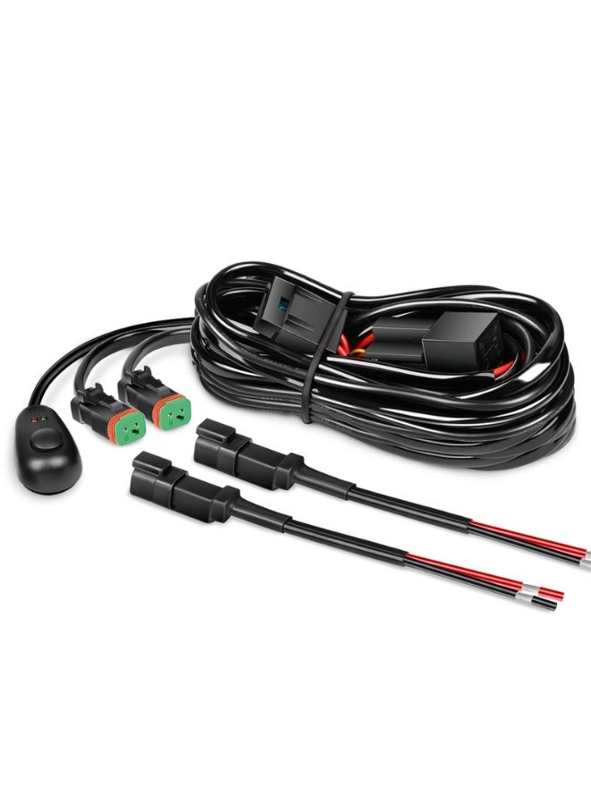Generic DT Wiring Harness Kit for Light Bars -Power Relay, 12V On/Off Switch, Blade Fuse - 2 Leads  - Image 1
