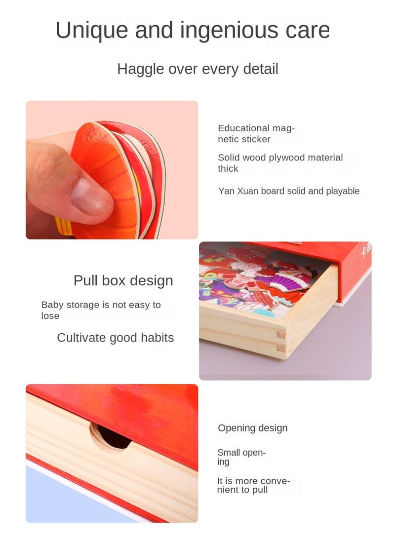 Y&D Cartoon Wooden Magnetic Double-Sided Sketchpad Educational Enlightenment Early Education Puzzle Toy  - Image 2