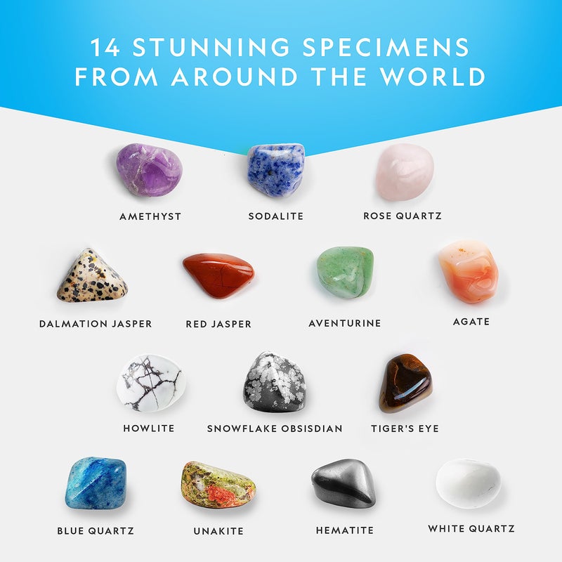Blue Marble National Geographic Premium Polished Stones - 2 Pounds of 3/4-Inch Tumbled Stones and Crystals Bulk, 4500+ Carats, Gemstones for Kids, Rock and Mineral Kit, STEM Toys - Image 3