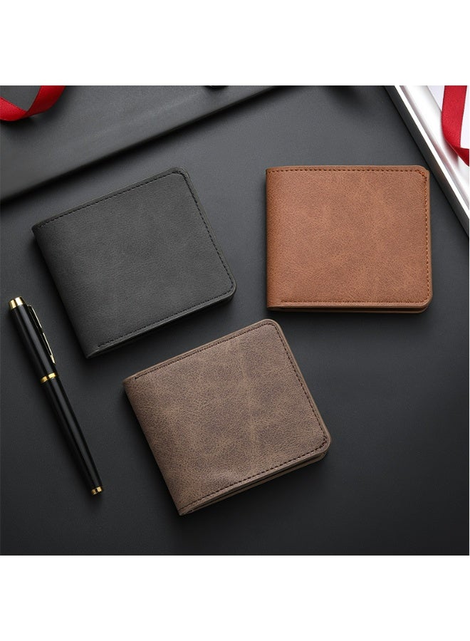 Men's Wallet - Stylish and minimalist design with multiple card slots - Business Suit Bag - Minimalist soft leather short ultra-thin wallet 11*2*10cm  - Image 4