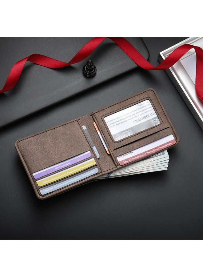 Men's Wallet - Stylish and minimalist design with multiple card slots - Business Suit Bag - Minimalist soft leather short ultra-thin wallet 11*2*10cm  - Image 3