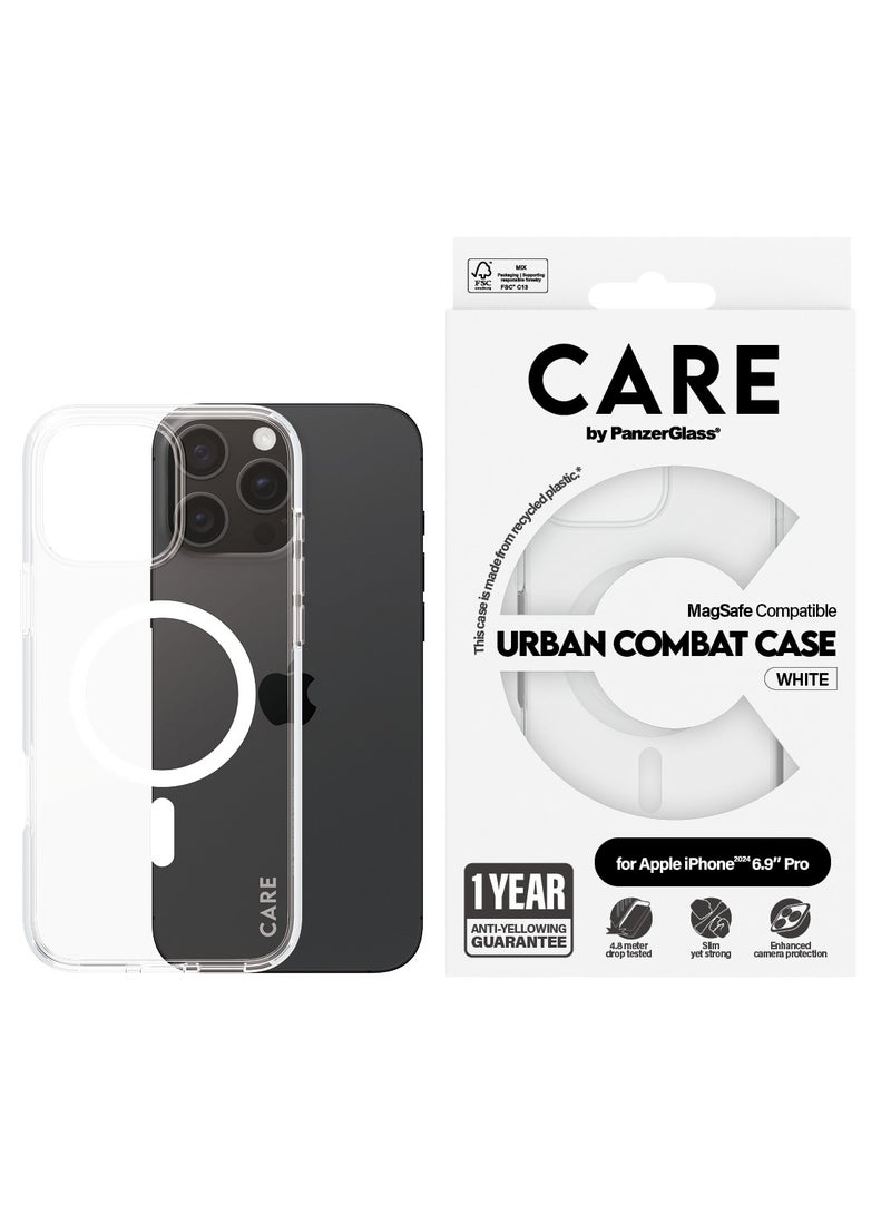 PanzerGlass CARE Flagship Case Urban Combat with MagSafe iPhone 16 Pro Max - Clear White - Image 2