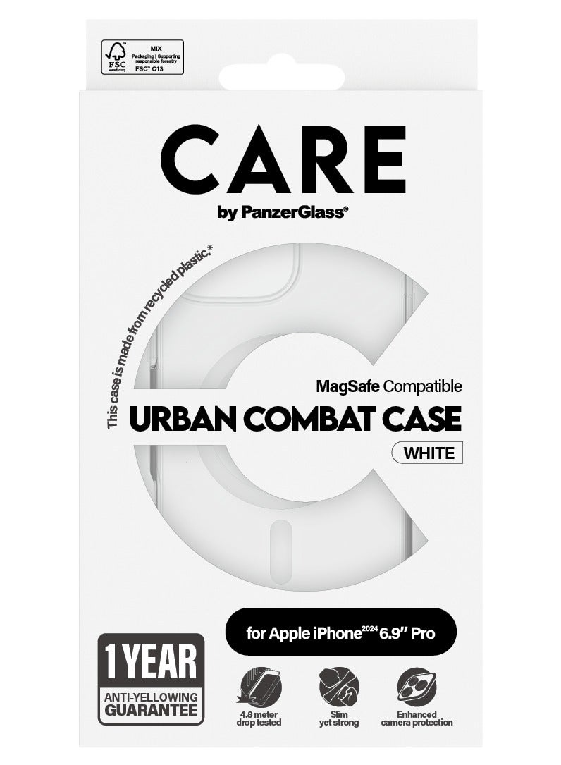 PanzerGlass CARE Flagship Case Urban Combat with MagSafe iPhone 16 Pro Max - Clear White - Image 3