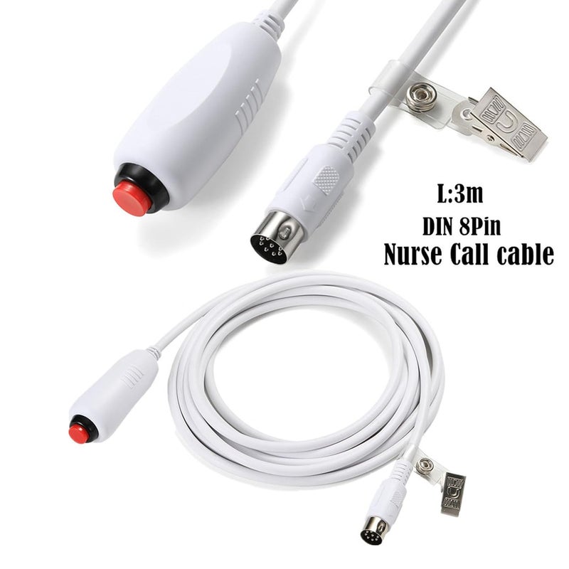 Nurse Call Cord Cable 9.8ft Long Din 8 Pin Plug with Clip for Emergency Call Push Button Replacement - Image 4
