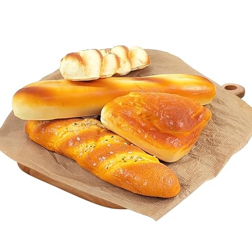 CODOHI CODOHI Artificial French Bread Set, Realistic Fake Food for Display, Fake Bread Baguette Faux Pastries Food Model  - Image 1