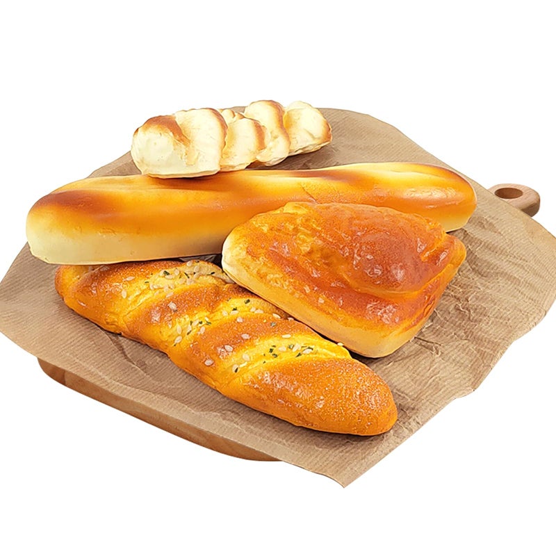 CODOHI CODOHI Artificial French Bread Set, Realistic Fake Food for Display, Fake Bread Baguette Faux Pastries Food Model  - Image 2