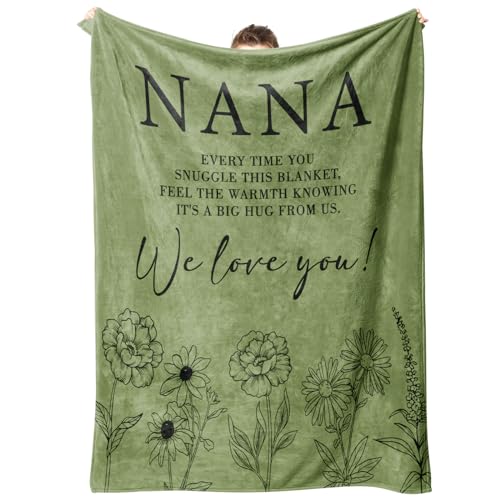 GiltGlimmer Nana Gifts Gifts for Nana Blanket Nana Birthday Gift from Grandkids to My Nana Grandma Throw Blanket 50 x 60 Grass Green 