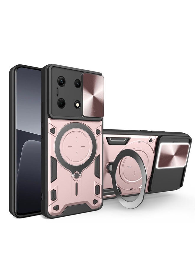 Compatible with Infinix NOTE 30 4G/Infinix PRO phone case, car magnetic camera cover sliding and metal ring holder