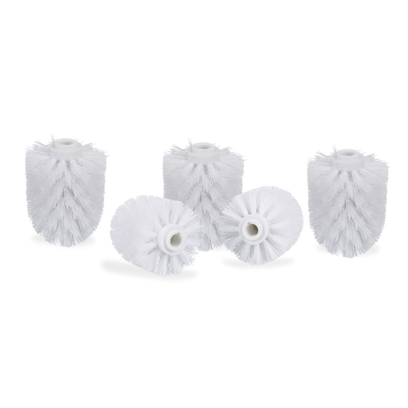 Relaxdays toilet brush head loose toilet brushes with thread 12 mm replacement brush head diameter white 8 x 8 x 9 cm set of 5