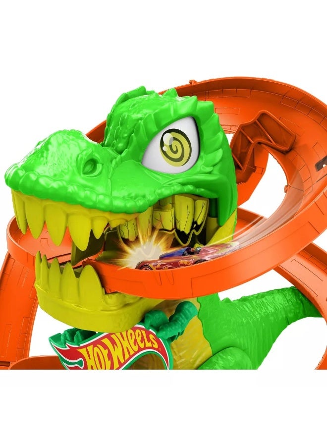 Hot Wheels Let's Race x Hot Wheels City T-Rex Blaze Battle Playset - Image 3