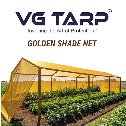 VG TARP Golden Shade Net 90% UV Protected for Terrace, Garden, Greenhouse, Balcony & Multipurpose Gardening | Durable Sun Protection Net for Plants & Outdoor Use | Size 10FTX16FT - Image 2