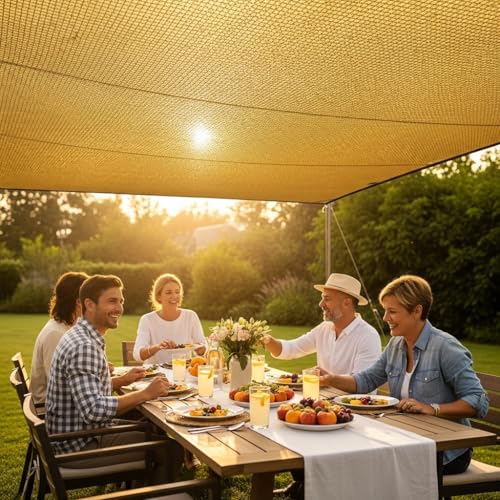 VG TARP Golden Shade Net 90% UV Protected for Terrace, Garden, Greenhouse, Balcony & Multipurpose Gardening | Durable Sun Protection Net for Plants & Outdoor Use | Size 10FTX16FT - Image 3