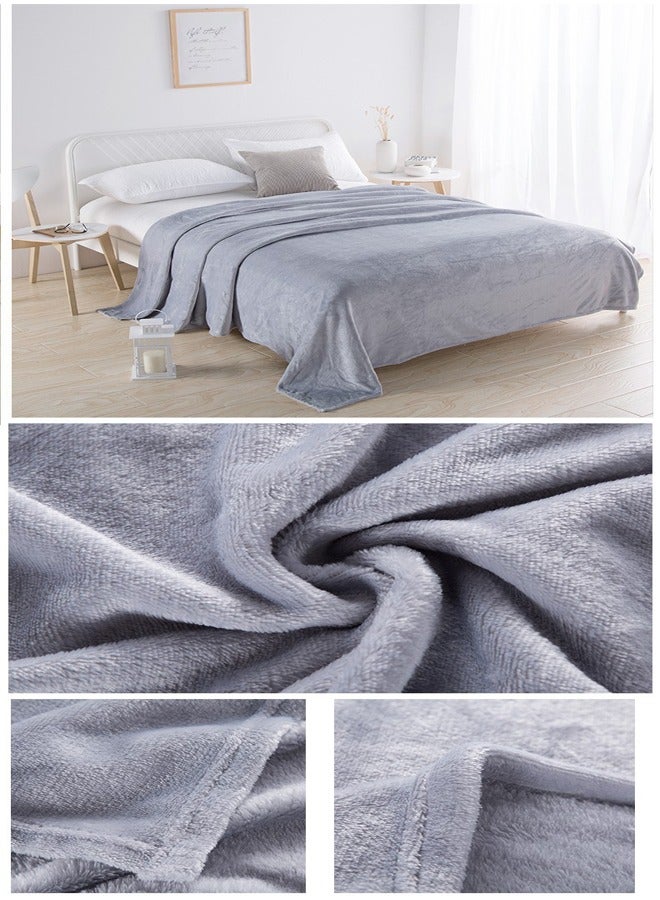 زي سي إم - هابي بطانية مخملية سادة لتكييف الهواء ونعيم الشتاء - مثالية للمنزل والسفر والمزيد (200 × 230 سم) - Image 3