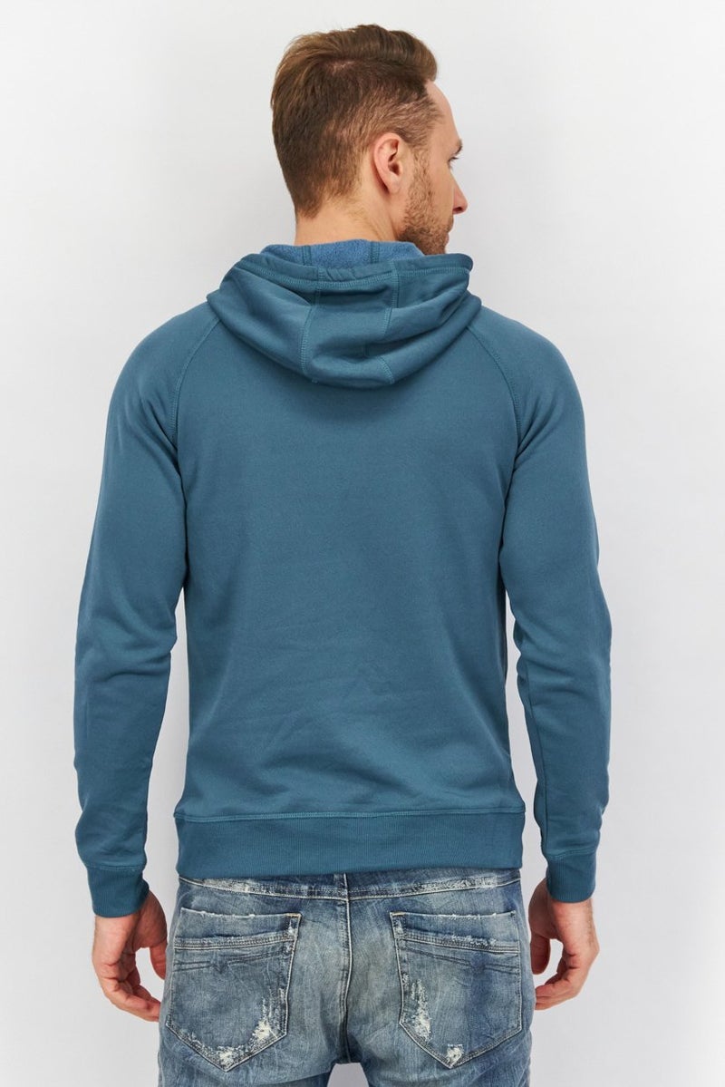 Natori Men Hood With Drawstring Plain Sweatshirt, Tale Green - Image 4