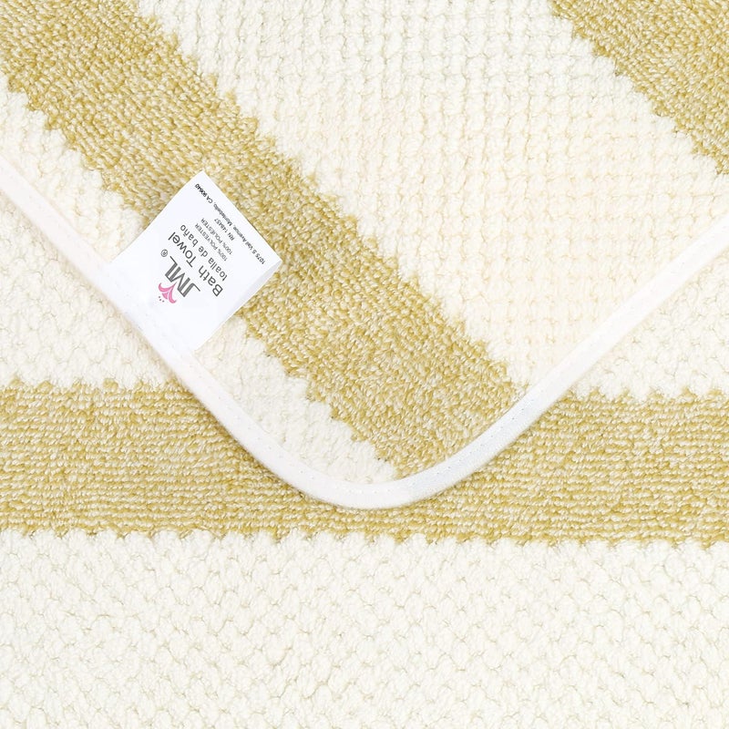 JML Microfiber Bath Towels Set, 2 Pack, 30" x 60", Oversized, Soft, Super Absorbent, Fast Drying, Perfect for Sauna, Shower, Sport, Fitness, Yoga, Waffle Stripe Light Brown - Image 3