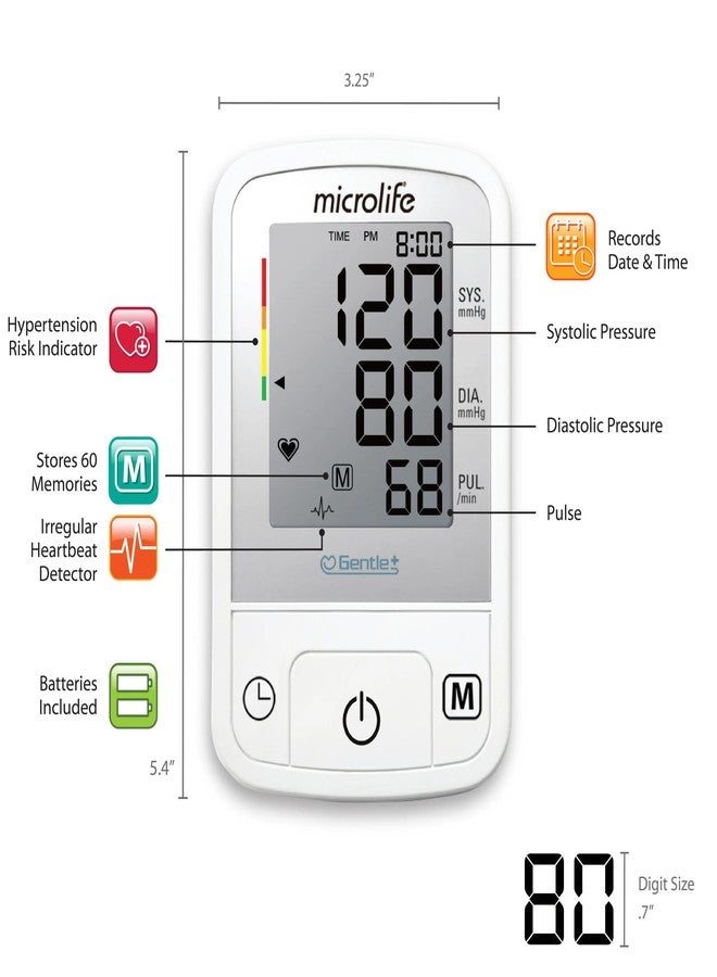 Microlife BPM2 Automatic Digital Upper Arm Blood Pressure Monitor, Wide-Range Cuff Fits Most (Medium - Large up to 16.5 in), Stores 60 Results - Image 3