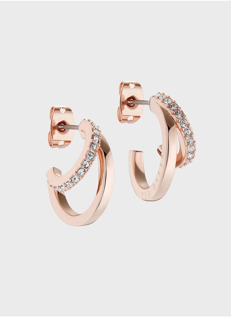 Ted Baker Helias Crystal Double Hoop Crystal Earrings  - Image 1
