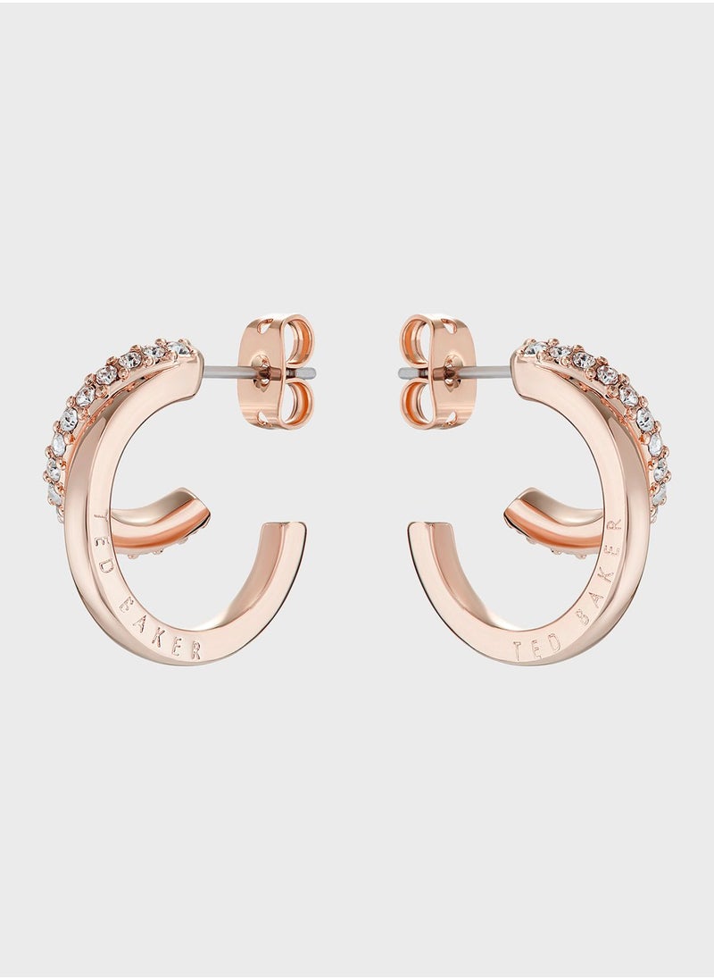 Ted Baker Helias Crystal Double Hoop Crystal Earrings  - Image 2