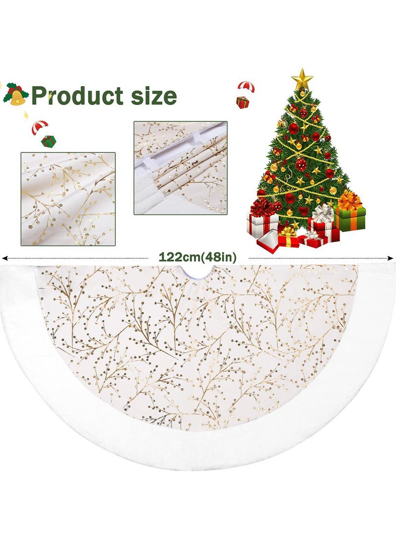VUCATIN Tree Skirt 48 Inches Suitable for New Year Party Holiday Decoration Christmas - Image 2