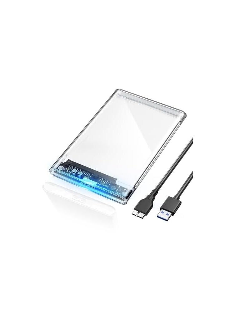 حامل القرص - شفاف 2.5 بوصة القرص الصلب الخارجي الضميمة تقدم واجهة USB 3.0 / SATA 3.0 ، متفوقة 5Gbps نقل البيانات مع UASP ، ومناسبة لأجهزة التخزين تصل إلى 5TB  - Image 1