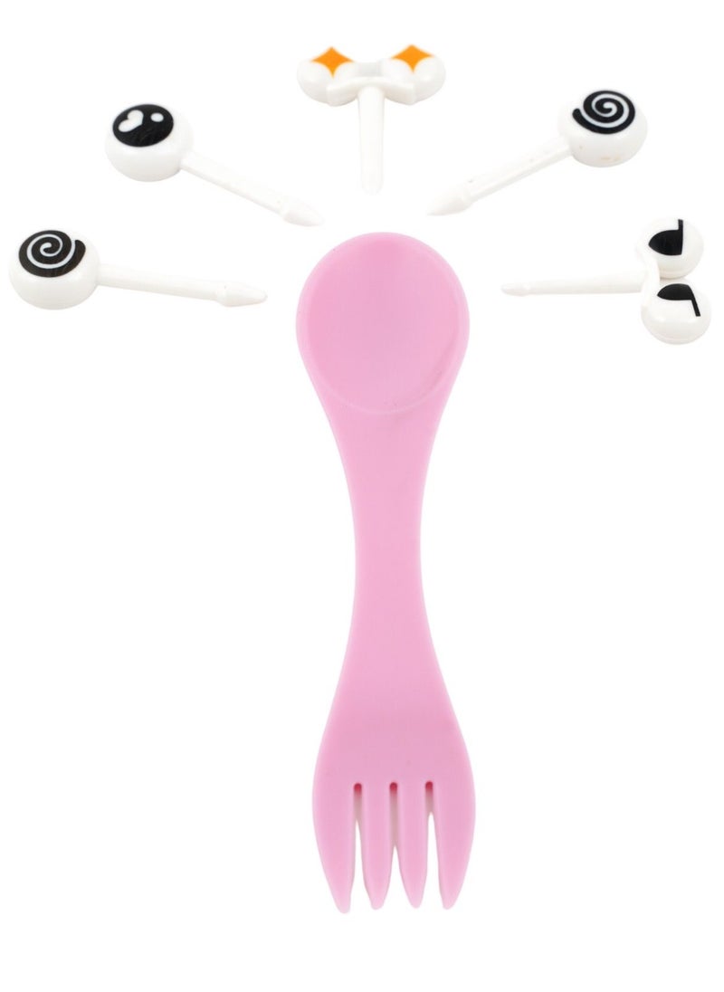 TINY WHEEL Tiny Wheel Sporks With 5 Picks - Pink  - Image 1