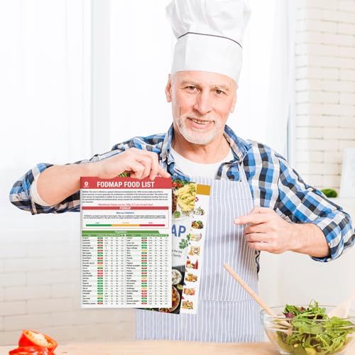 HAMIEW Set 3 Low FODMAP Food List Chart & Meal Plan for IBS, SIBO, Bloating – Laminated Diet Guide w/Serving Size, Net Carbs, Calories, Gluten, Fiber – Elimination Diet Recipes for Beginners - Image 2