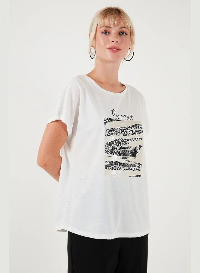 Lela Lela Printed Crew Neck Regular Fit T-Shirt Women's T-Shirt 6671000