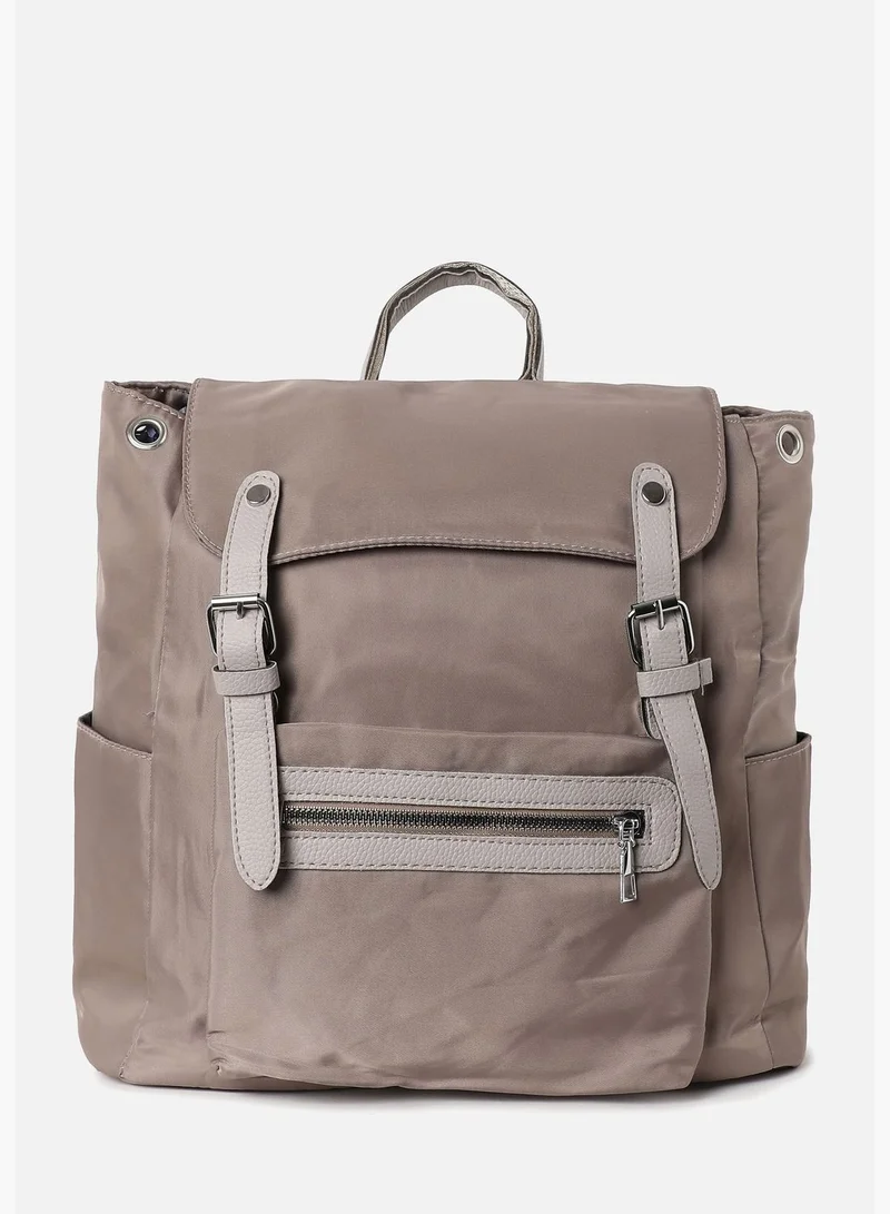 Haute Sauce solid Travel Backpack with Buckle Lock For Women