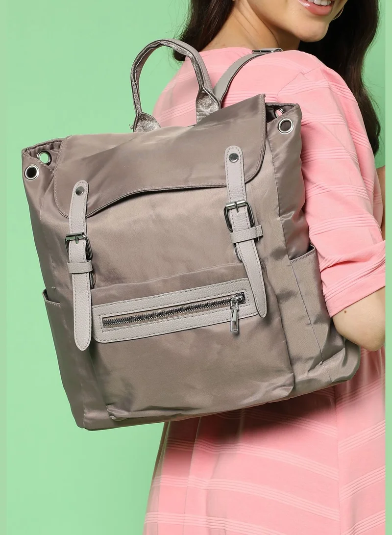 Haute Sauce solid Travel Backpack with Buckle Lock For Women