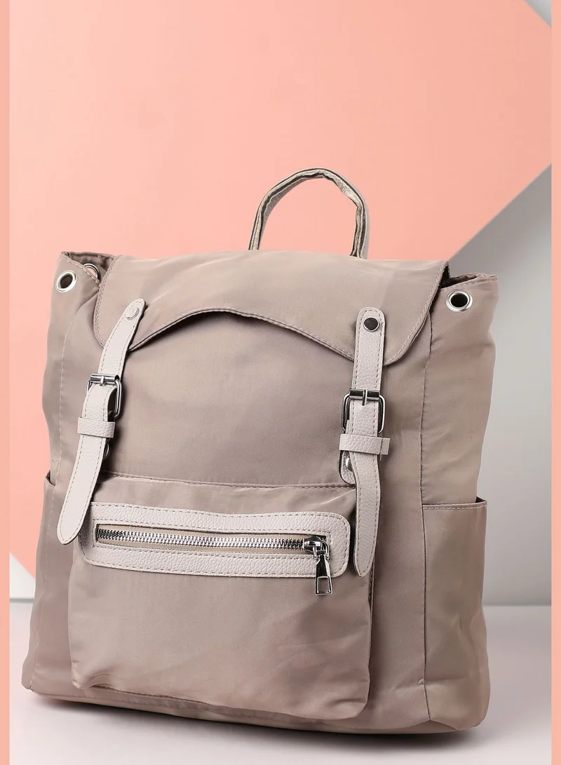 Haute Sauce solid Travel Backpack with Buckle Lock For Women