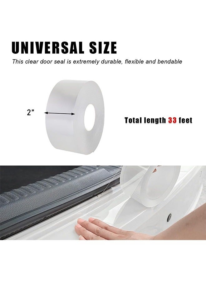 اتش واي واقيات حافة باب السيارة اللاصقة الشفافة المضادة للخدش ومضادة للتصادم وواقيات لوحة الجرجر مثالية للمصد الخلفي وحماية الباب بطول 33 قدما وعرض 2 بوصة - Image 2