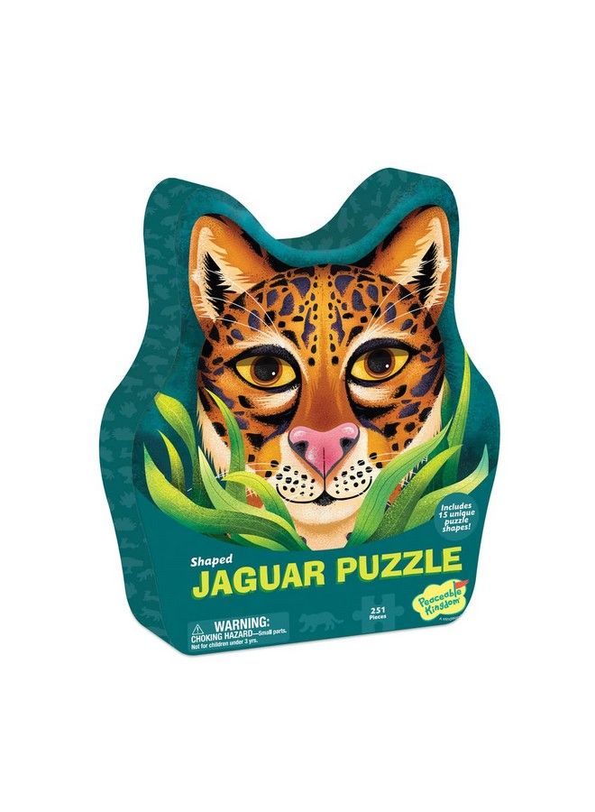 Peaceable Kingdom Jaguar Shaped Puzzle 251 Piece Puzzle For Kids Ages 7 & Up Includes 15 Fun Shaped Puzzle Pieces Great For Classrooms Or Home Use - Image 1