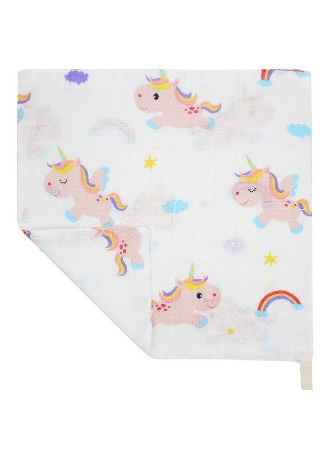 LifeTree - Baby Washcloths Soft ; Bamboo Cotton Baby Muslin Washcloth ; 6 Pack Face Towels Bibs For Newborn With Sensitive Skin ; 10.6 X 10.6Inch (Pink) - Image 1