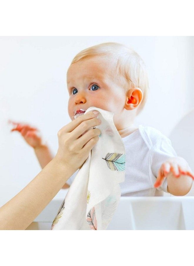 LifeTree - Baby Washcloths Soft ; Bamboo Cotton Baby Muslin Washcloth ; 6 Pack Face Towels Bibs For Newborn With Sensitive Skin ; 10.6 X 10.6Inch (Pink) - Image 1