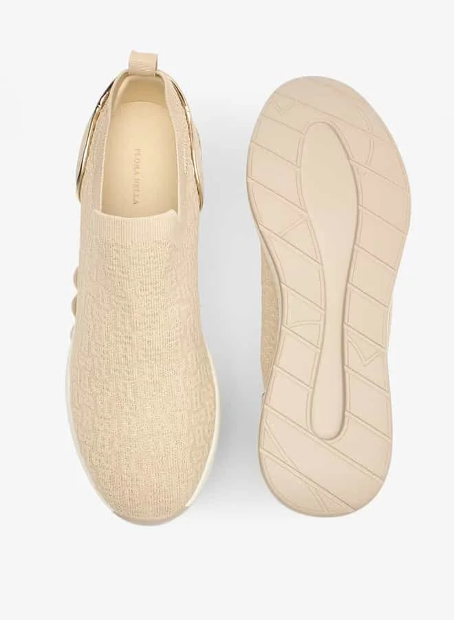 فلورا بيلا من شو إكسبرس Women All-Over Monogram Textured Slip-On Low Ankle Sneakers