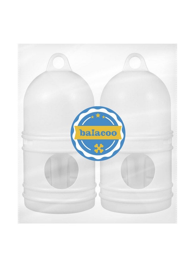 balacoo Bird Water Dispenser - 2Pcs Bird Feeder Bird Water Dispenser Plastic Poultry Drinker Water Container Jar Pigeons Feeder Water Pot for Cage Pet Parrot Budgie Quail Chickens White - Image 5