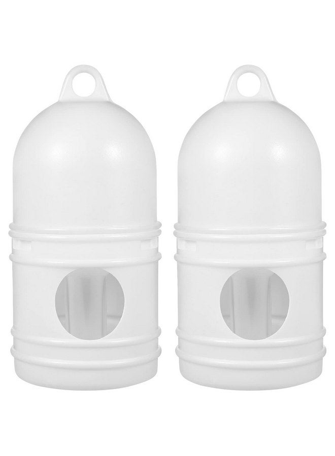 balacoo Bird Water Dispenser - 2Pcs Bird Feeder Bird Water Dispenser Plastic Poultry Drinker Water Container Jar Pigeons Feeder Water Pot for Cage Pet Parrot Budgie Quail Chickens White - Image 1