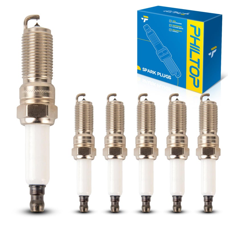 PHILTOP Spark Plug LTR6IX11 Double Iridium Spark Plug Replacement for F150 Traverse Explorer F250 Super Duty Enclave Acadia Impala Edge SRX OE Fine Wire Spark Plugs 6 Pack