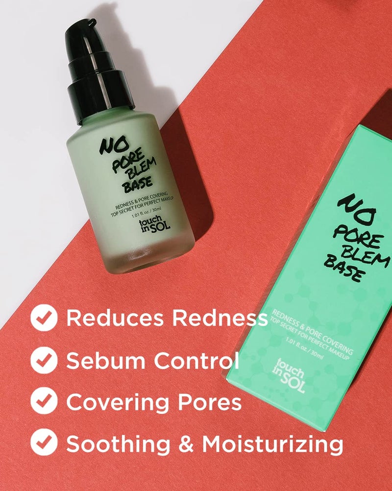 TOUCH IN SOL Redness Correcting Base Primer 1.01 fl.oz. - Pore Minimizing Green Toned Makeup Base - Tone Neutralizing before Foundation - Minimize Rosacea, Redness - No Pore Blem Primer Base - Image 3