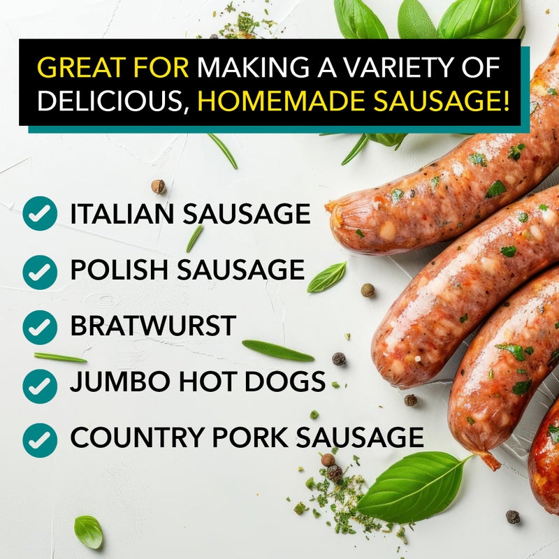 The Sausage Maker® Natural Hog Sausage Casings 32-38mm, Edible Casing For Sausage Making, Stuff Over 25 Lbs Meat, Breakfast, Italian, Polish, Bratwurst, Hot Dog, Pork Links, 1.2-1.5" Dia, Home Pack-1 - Image 3