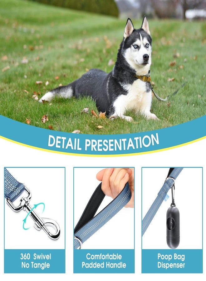 با بِت طوق كلاب BAAPET بمقبضين، مقبضان مبطنان ناعمان مع مقبض للتحكم في حركة المرور، مناسب للكلاب الصغيرة والمتوسطة والكبيرة (1.0 بوصة × 5 أقدام، رمادي) - Image 3