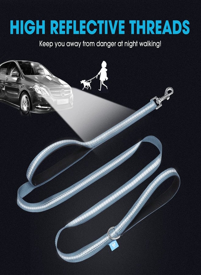 با بِت طوق كلاب BAAPET بمقبضين، مقبضان مبطنان ناعمان مع مقبض للتحكم في حركة المرور، مناسب للكلاب الصغيرة والمتوسطة والكبيرة (1.0 بوصة × 5 أقدام، رمادي) - Image 4