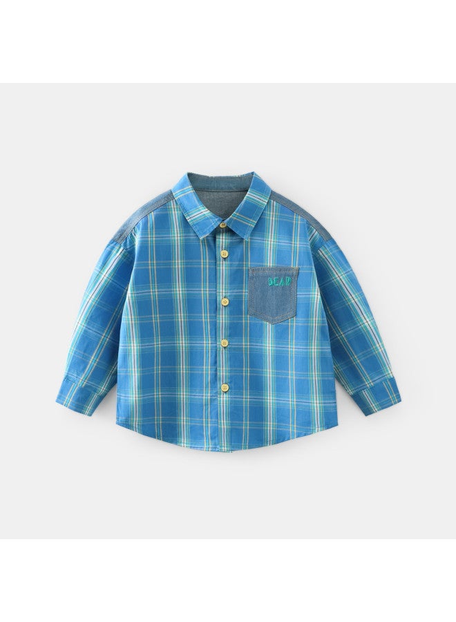 Cotton] Boys' Plaid Shirt, Spring/autumn Style, Children's Long Sleeve Shirt, Toddler/kids' Jacket - Image 4