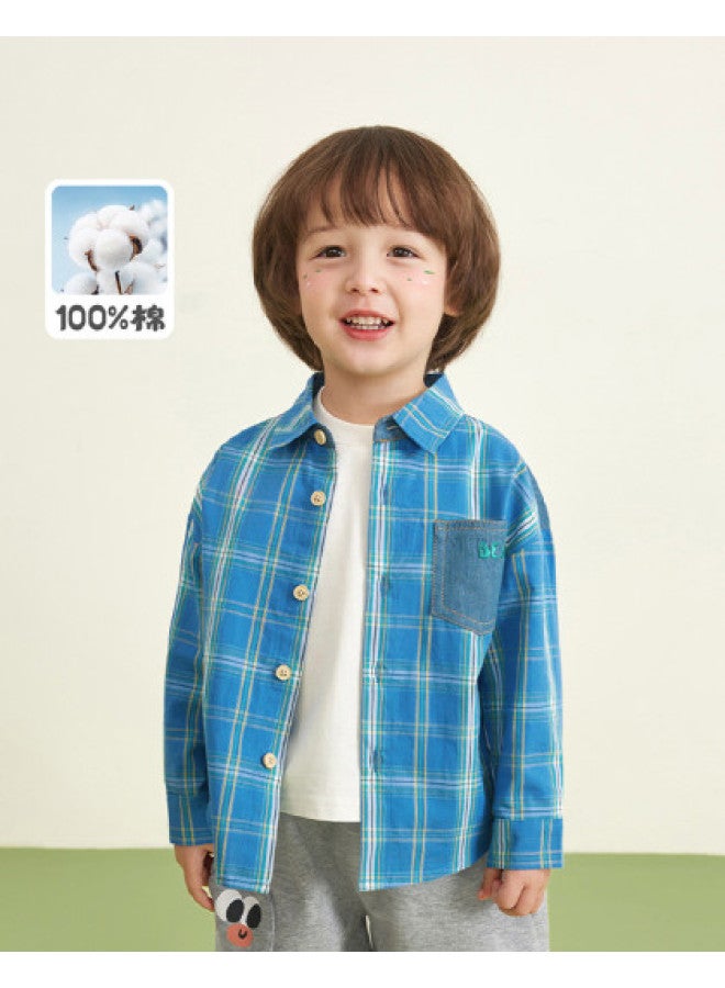 Cotton] Boys' Plaid Shirt, Spring/autumn Style, Children's Long Sleeve Shirt, Toddler/kids' Jacket - Image 1