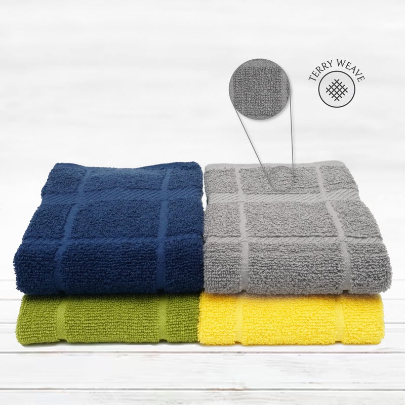 Mellow Buff 100% Cotton Terry Dish Towels, 4 Pack Solid, 16 x26 Inches, Super Soft and Absorbent Kitchen Towels, Perfect for Kitchen Cleaning and Dish Washing | Assorted - Image 3